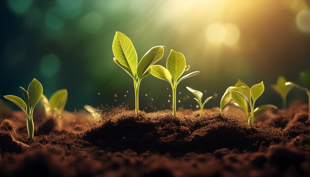 sprouting seedlings growth soil natural farming organic eco lifestyle agriculture