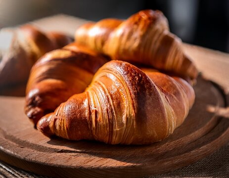 tasty croissants close up bakery food photography