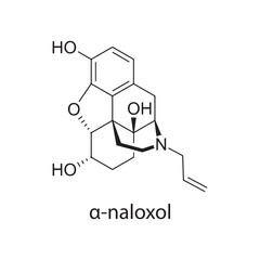 α-Naloxol molecular structure, opioid receptor antagonist metabolite, clean scientific vector diagram, skeletal chemical formula