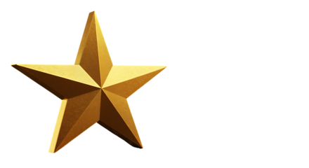 Shiny golden star illustration isolated against a dark black background