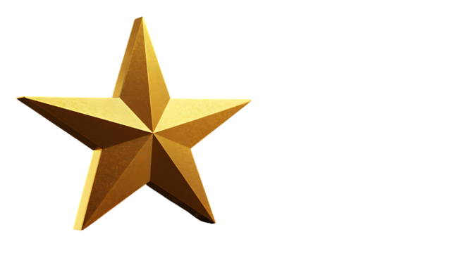 Shiny golden star illustration isolated against a dark black background