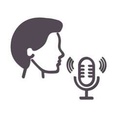Speaker and Microphone Profile Icon – Minimal Voice Command Button
