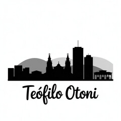 Fototapeta premium Teófilo Otoni Brazil Skyline Silhouette — Minas Gerais Hill City Vector Illustration