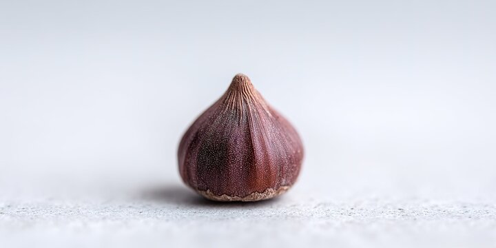 Fig close-up showing detailed texture and shape on a light background in a natural setting that enhances its features