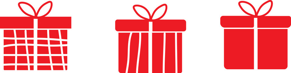 Red Gift Boxes Vector &ndash; Holiday and Celebration Decoration