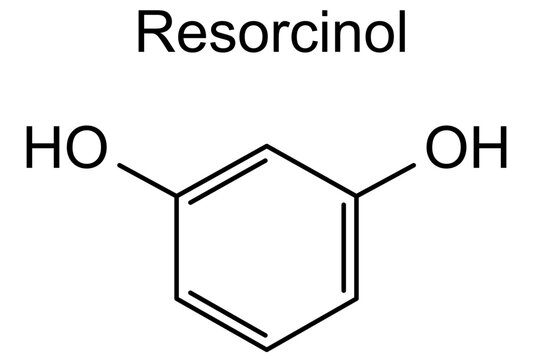 Resorcinol, chemical structure of resorcinol, drug substance