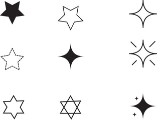 Festive Star Symbols Collection – Celebration & Holiday Icons Vector