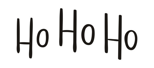 Fototapeta premium Ho ho ho hand lettering isolated on transparent background. Hand drawn vector illustration. Handwritten text, typography, holiday quote. Christmas design element, clip art
