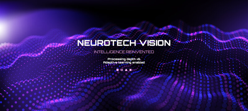 Futuristic digital wave pattern as a technology background for artificial intelligence and neurotech vision. Data flow visualization for modern science.