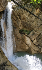 Caucasus Mountains natural mountain forest, pine trees, waterfalls, red flowers and high quality nature photographer discount landscape images for designers