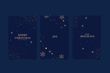 merry Christmas Cards with Gold Decorations merry christmas greeting card template design