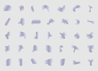 Soft Gradient Organic Blob Shapes Vector Set Abstract Liquid 3D Fluid Forms Modern Minimal Graphic Elements for Branding, Backgrounds, Patterns, UI Design, Posters & Digital Artwork