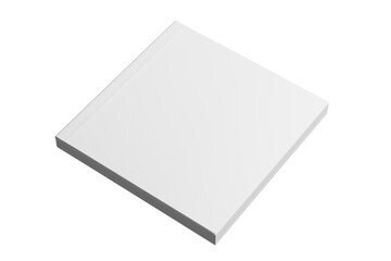 Square Softcover Book White Blank 3D Rendering Transparent Background Mockup PNG