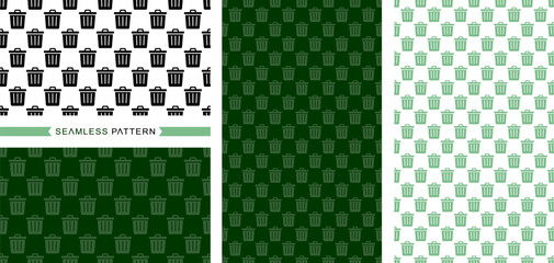 Trash bin pattern, seamless pattern, seamless background, vector and illustration