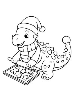 Weihnachtsmotiv: Ankylosaurus - Dinosaurier backt Kekse