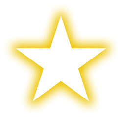 Yellow neon glowing star