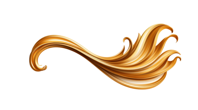 Decorative Element - Gold Swirl on Transparent Background