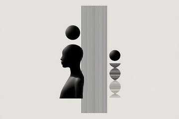 cultural heritage design, elegant design with minimal elements highlighting black heritage symbols, forming a strong and bold composition