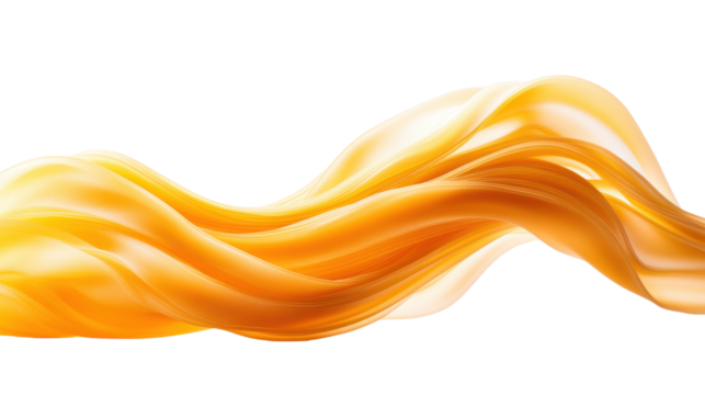 Decorative Element: Flowing Yellow Wave on Transparent Background