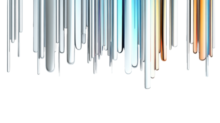 Falling Gradient Lines Decorative Element on Transparent Background