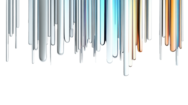 Falling Gradient Lines Decorative Element on Transparent Background
