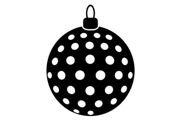 Polka dot bauble ornament vector icon silhouette