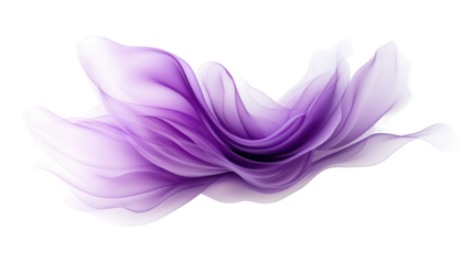 Flowing Purple Abstract Decorative Element on Transparent