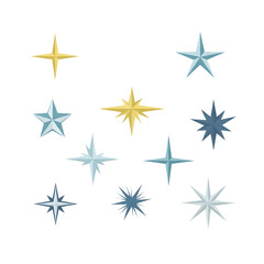 Obraz premium Simple flat star icon isolated in format - transparent vector icons for UI design