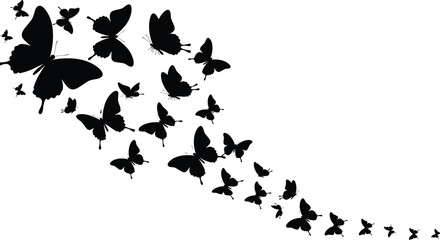 Row of different elderly men and women silhouettes walking slowly with canes, representing aging, old age, frailty, retirement, and the necessary care for the older generation, vector illustration.