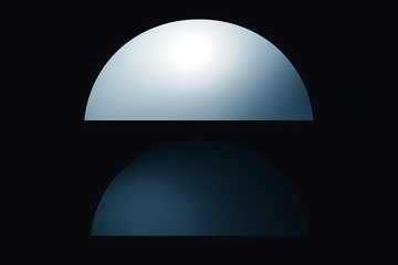 Futuristic abstract shapes with glowing semicircles representing modern graphic design illumination artistic technological visual effect