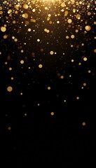 Golden glitter on black background