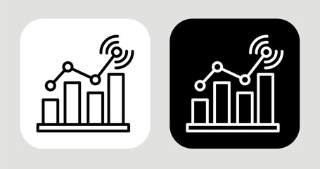 Trend Signal Icon In Black and White Line Style