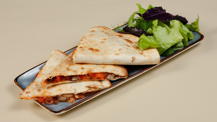 Sliced club sandwich on plate