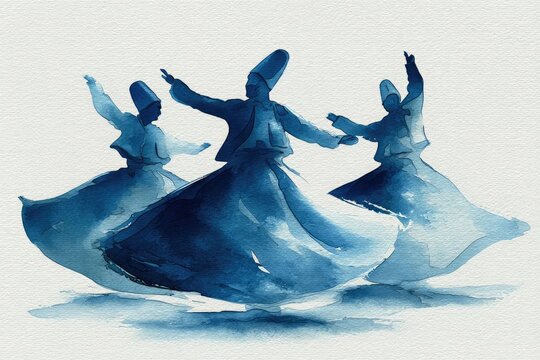 Whirling Dervish Watercolor Dance