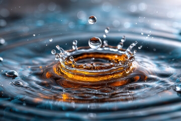 Closeup of a water drop splash crown