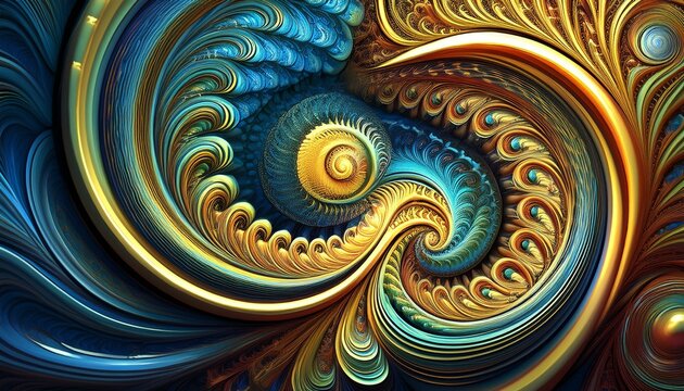 intricate fractal design with spirals and flow