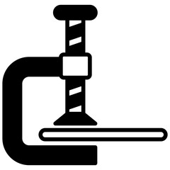 Clamp Glyph Icon, Mini Illustration Relate To Carpentry, Wood Industry. Use For Modern Concept, Ui, Ux Web And App Development.