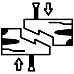 Groove Join Glyph Icon, Mini Illustration Relate To Carpentry, Wood Industry. Use For Modern Concept, Ui, Ux Web And App Development.