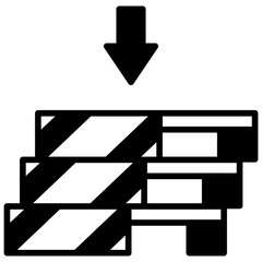 Cleat Block Glyph Icon, Mini Illustration Relate To Carpentry, Wood Industry. Use For Modern Concept, Ui, Ux Web And App Development.