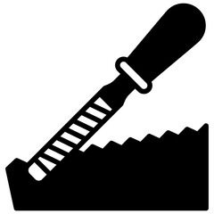 Rasp Glyph Icon, Mini Illustration Relate To Carpentry, Wood Industry. Use For Modern Concept, Ui, Ux Web And App Development.