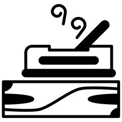 Wood Plane Glyph Icon, Mini Illustration Relate To Carpentry, Wood Industry. Use For Modern Concept, Ui, Ux Web And App Development.