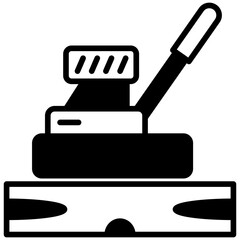 Fototapeta premium Sanding Machine Glyph Icon, Mini Illustration Relate To Carpentry, Wood Industry. Use For Modern Concept, Ui, Ux Web And App Development.