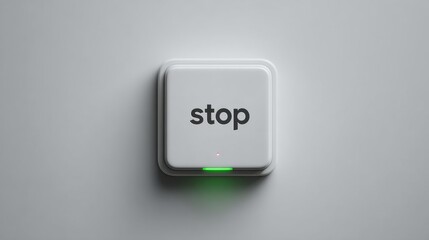 Minimalist stop button with modern design for technology interface