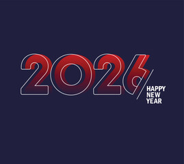 Happy New Year 2026 Greeting banner logo design illustration, Creative and Colorful new year vector Abstract design typography logo 2026 for vector celebration and season decoration, backgrounds