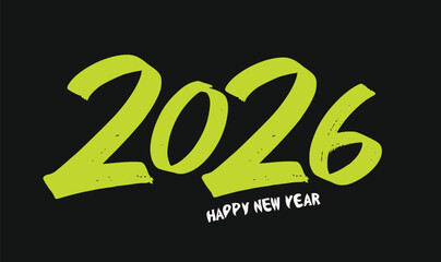 Happy New Year 2026 Greeting banner logo design illustration, Creative and Colorful new year vector Abstract design typography logo 2026 for vector celebration and season decoration, backgrounds
