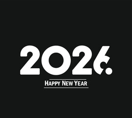 Happy New Year 2026 Greeting banner logo design illustration, Creative and Colorful new year vector Abstract design typography logo 2026 for vector celebration and season decoration, backgrounds