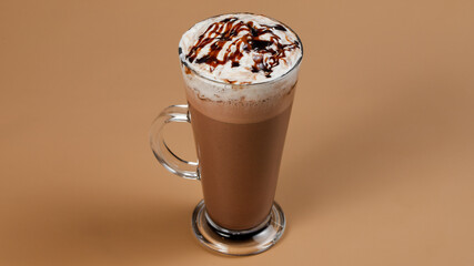 Coffee in glass cup isolated