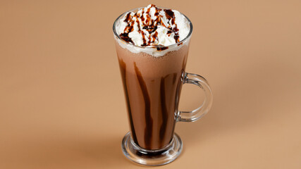 Coffee in glass cup isolated