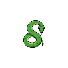 Naklejka premium Snake icon flat vector design.
