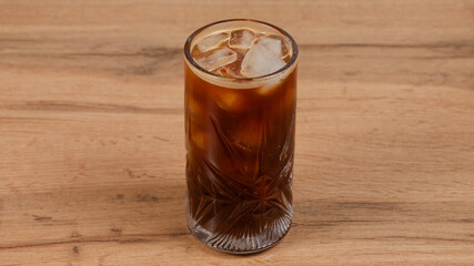 Iced coffee in glass isolated